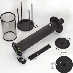 Borne lumineuse Sumalao Noir, 1 lumière, Détecteur de mouvement