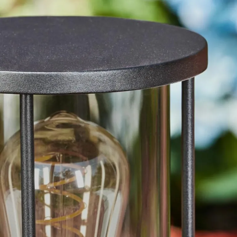 Borne lumineuse Sumalao Noir, 1 lumière, Détecteur de mouvement