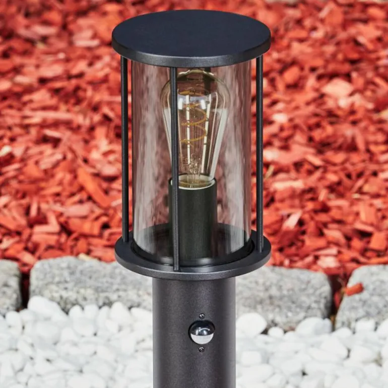 Borne lumineuse Sumalao Noir, 1 lumière, Détecteur de mouvement