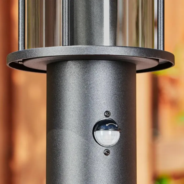 Borne lumineuse Sumalao Noir, 1 lumière, Détecteur de mouvement