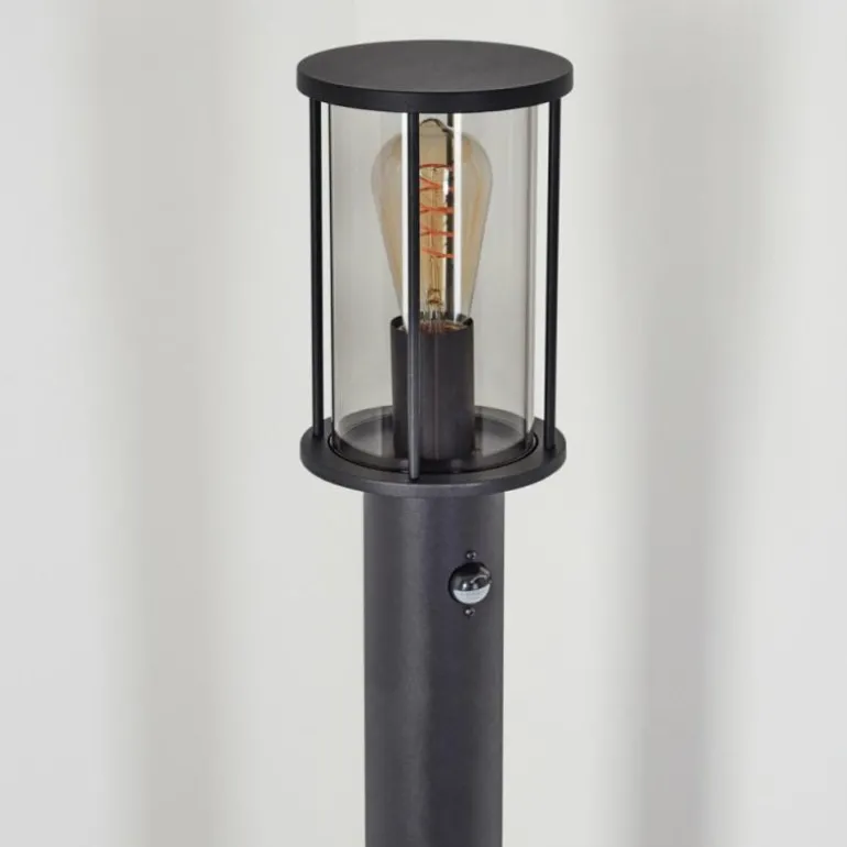 Borne lumineuse Sumalao Noir, 1 lumière, Détecteur de mouvement