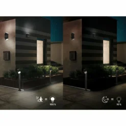 Borne lumineuse Trio Avon LED Anthracite, 1 lumière, Détecteur de mouvement