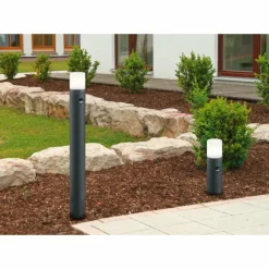 Borne lumineuse Trio HOOSIC Anthracite, 1 lumière, Détecteur de mouvement