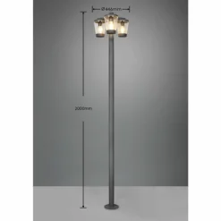 Borne lumineuse Trio-Leuchten Cavado Anthracite, 3 lumières