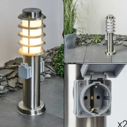 Borne lumineuse Tunes Nickel mat, 1 lumière