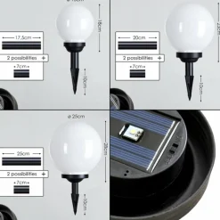 Boule lumineuse Campinas LED Noir, Blanc, 1 lumière