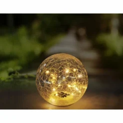 boule lumineuse Globo Solar LED Noir, 20 lumières