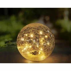 boule lumineuse Globo Solar LED Noir, 30 lumières