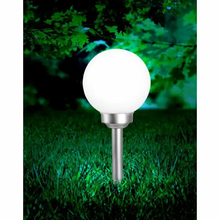 boule lumineuse Globo Solar LED Argenté, 1 lumière