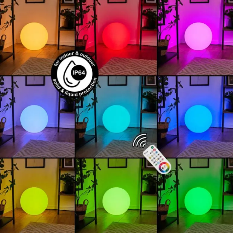 boule lumineuse iDual Diana LED Nickel mat, 1 lumière, Télécommandes, Changeur de couleurs