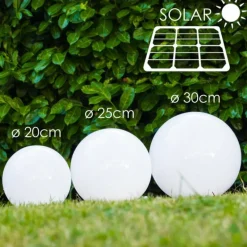 boule lumineuse Solar LED Acier inoxydable, 2 lumières