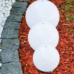 boule lumineuse Solar LED Acier inoxydable, 2 lumières