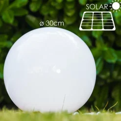 boule lumineuse Solar LED Acier inoxydable, 2 lumières