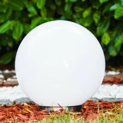 boule lumineuse Solar LED Acier inoxydable, 2 lumières
