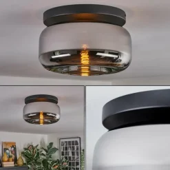 Boza Plafonnier, Boule lumineuse Chrome, Fumé, 1 lumière