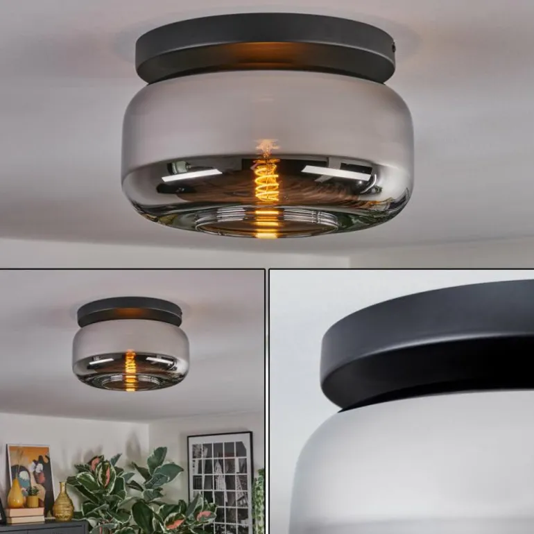 Boza Plafonnier, Boule lumineuse Chrome, Fumé, 1 lumière