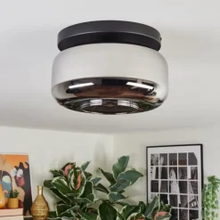 Boza Plafonnier, Boule lumineuse Chrome, Fumé, 1 lumière