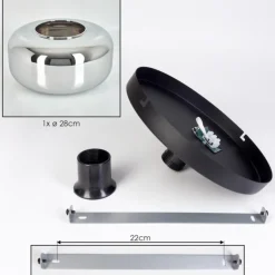 Boza Plafonnier, Boule lumineuse Chrome, Fumé, 1 lumière