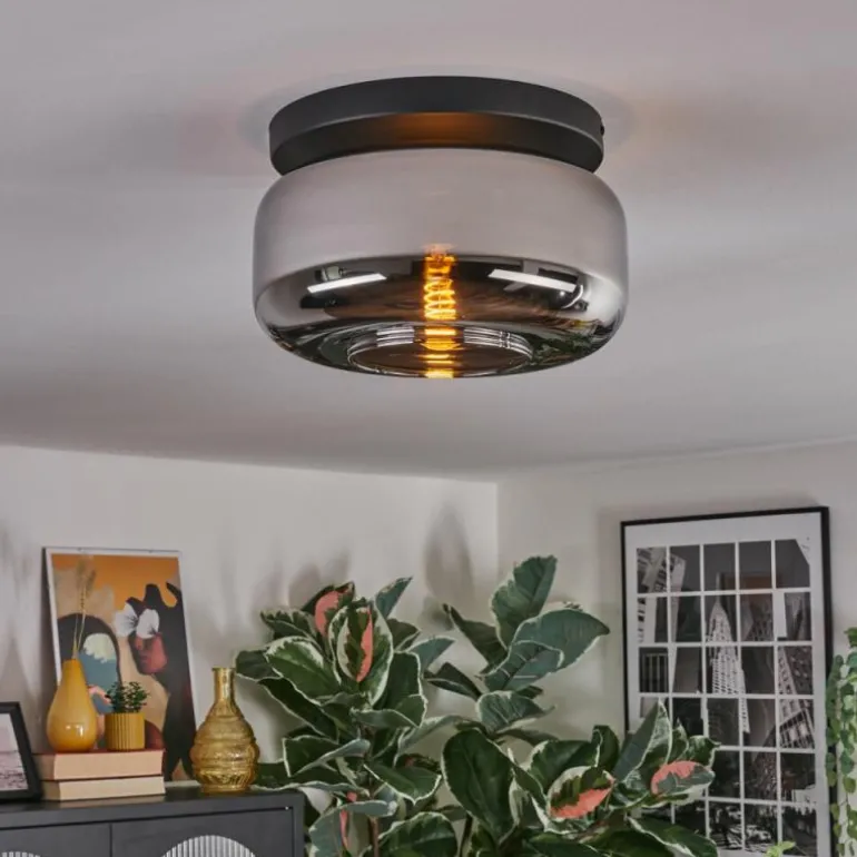 Boza Plafonnier, Boule lumineuse Chrome, Fumé, 1 lumière