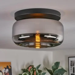 Boza Plafonnier, Boule lumineuse Chrome, Fumé, 1 lumière