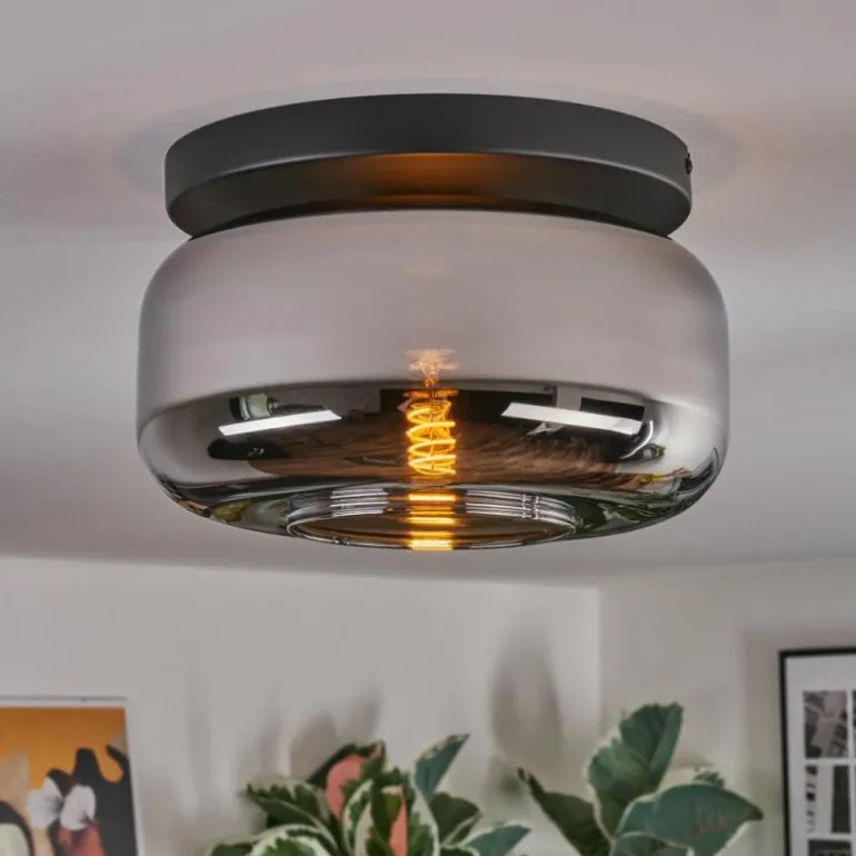 Boza Plafonnier, Boule lumineuse Chrome, Fumé, 1 lumière