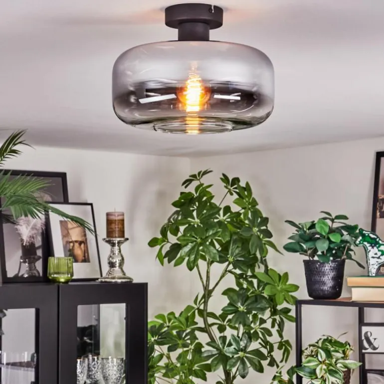 Boza Plafonnier Chrome, Clair, Fumé, 1 lumière