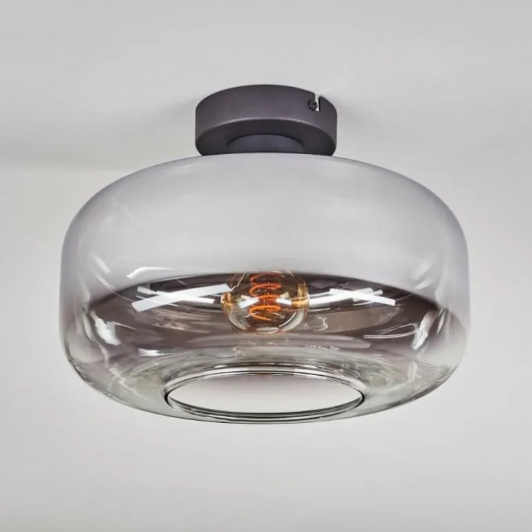 Boza Plafonnier Chrome, Clair, Fumé, 1 lumière