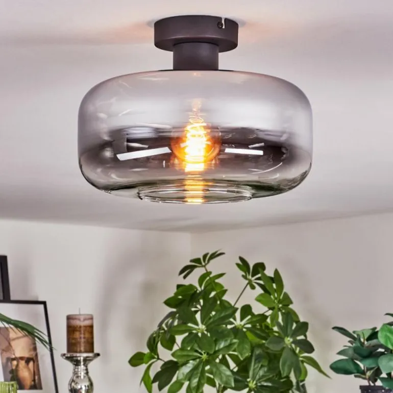 Boza Plafonnier Chrome, Clair, Fumé, 1 lumière