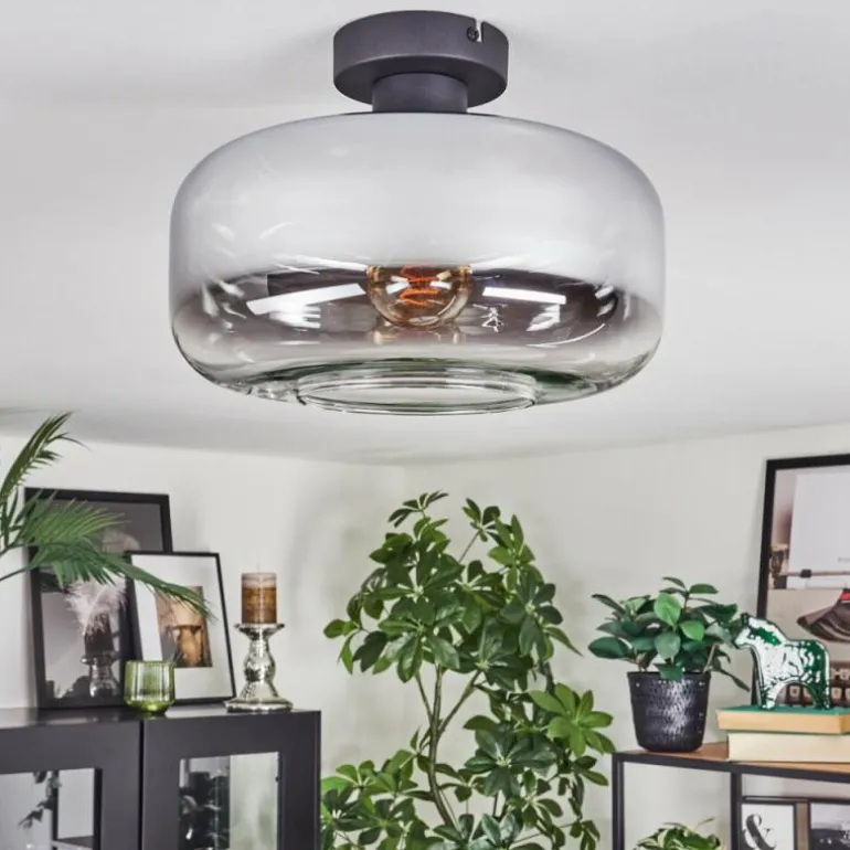 Boza Plafonnier Chrome, Clair, Fumé, 1 lumière