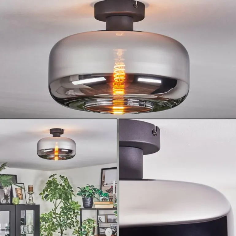 Boza Plafonnier Chrome, Fumé, 1 lumière