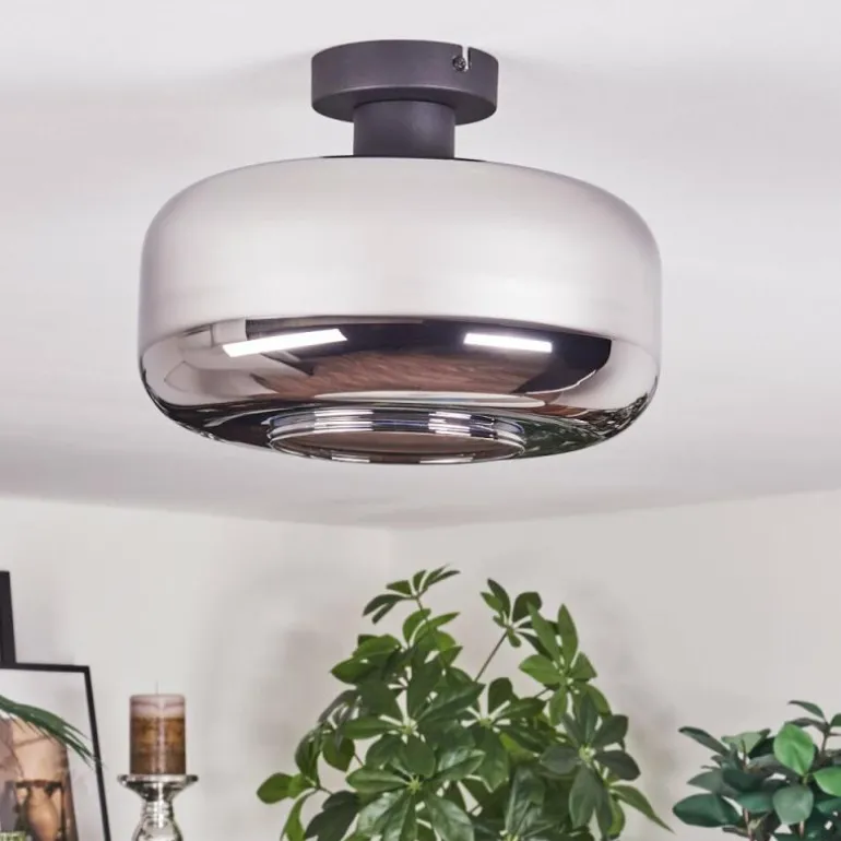 Boza Plafonnier Chrome, Fumé, 1 lumière