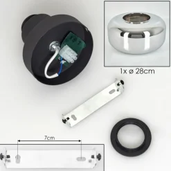 Boza Plafonnier Chrome, Fumé, 1 lumière