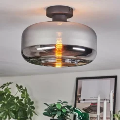 Boza Plafonnier Chrome, Fumé, 1 lumière