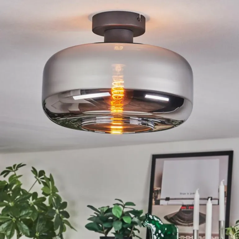 Boza Plafonnier Chrome, Fumé, 1 lumière