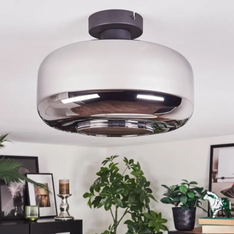 Boza Plafonnier Chrome, Fumé, 1 lumière