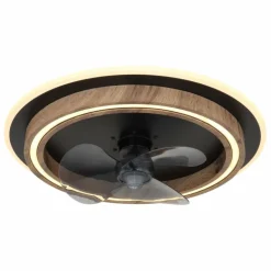 Bozan Ventilateur de plafond lumineux Luminaires Globo Lighting LED Écru, Noir, 1 lumière, Télécommandes