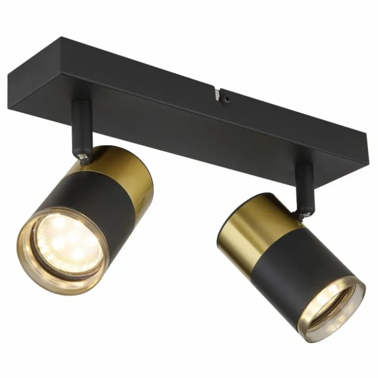 Brisbon Plafonnier, Spot de plafond, Applique murale, Spot mural Luminaires Globo Lighting Noir, 2 lumières