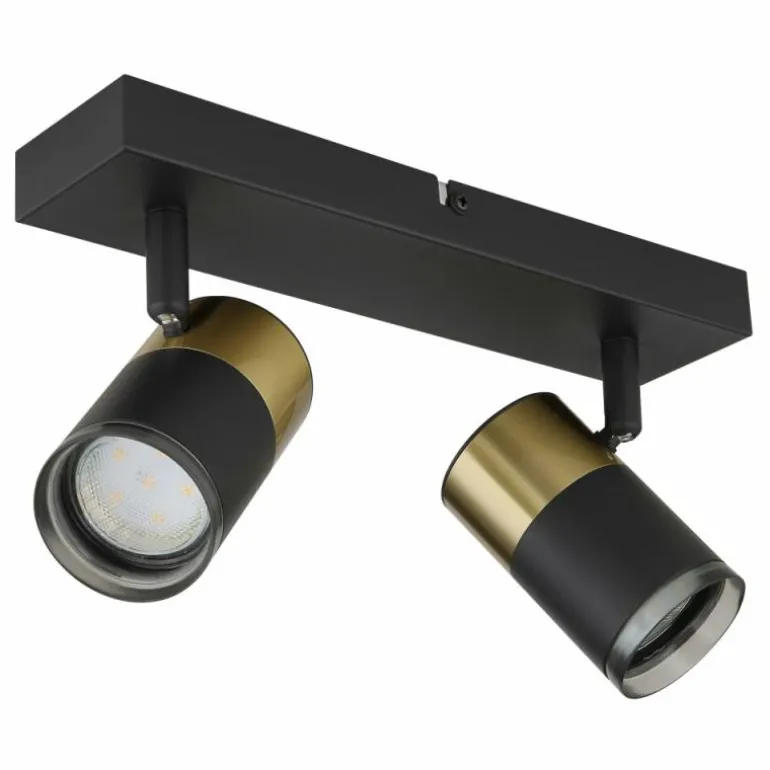 Brisbon Plafonnier, Spot de plafond, Applique murale, Spot mural Luminaires Globo Lighting Noir, 2 lumières