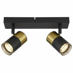 Brisbon Plafonnier, Spot de plafond, Applique murale, Spot mural Luminaires Globo Lighting Noir, 2 lumières