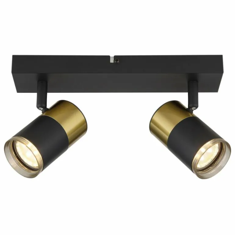 Brisbon Plafonnier, Spot de plafond, Applique murale, Spot mural Luminaires Globo Lighting Noir, 2 lumières