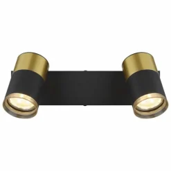 Brisbon Plafonnier, Spot de plafond, Applique murale, Spot mural Luminaires Globo Lighting Noir, 2 lumières