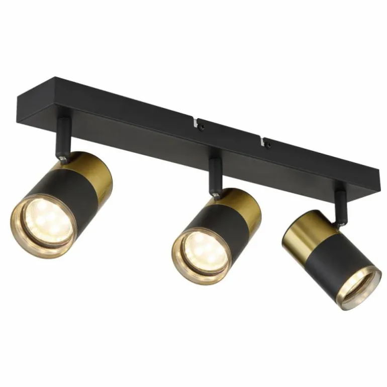 Brisbon Plafonnier, Spot de plafond, Applique murale, Spot mural Luminaires Globo Lighting Noir, 3 lumières