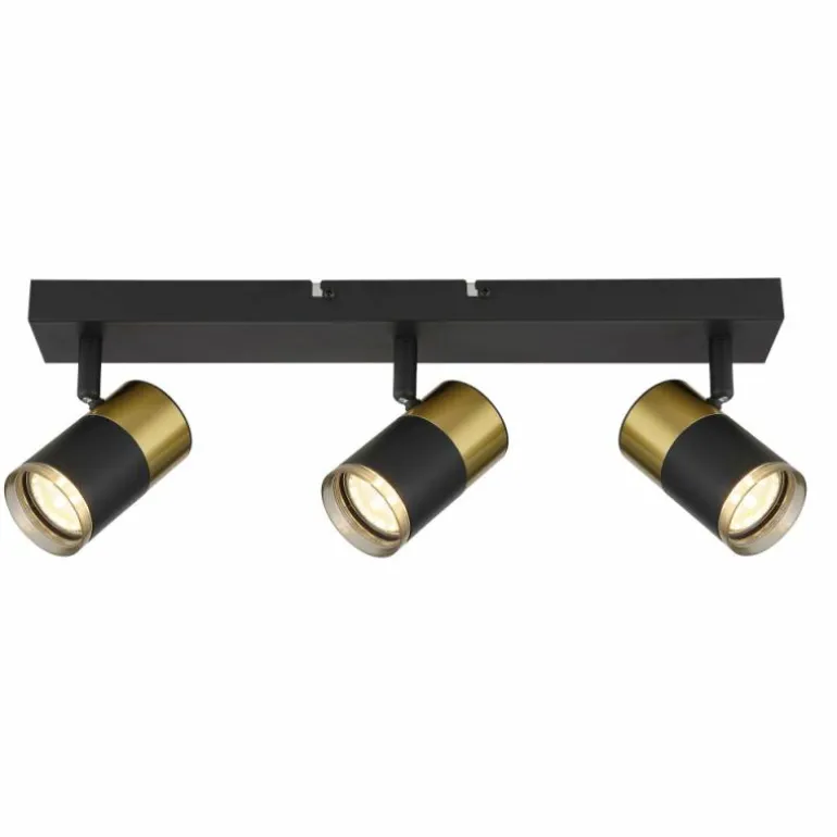 Brisbon Plafonnier, Spot de plafond, Applique murale, Spot mural Luminaires Globo Lighting Noir, 3 lumières