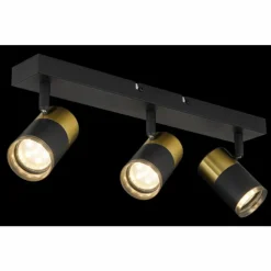Brisbon Plafonnier, Spot de plafond, Applique murale, Spot mural Luminaires Globo Lighting Noir, 3 lumières