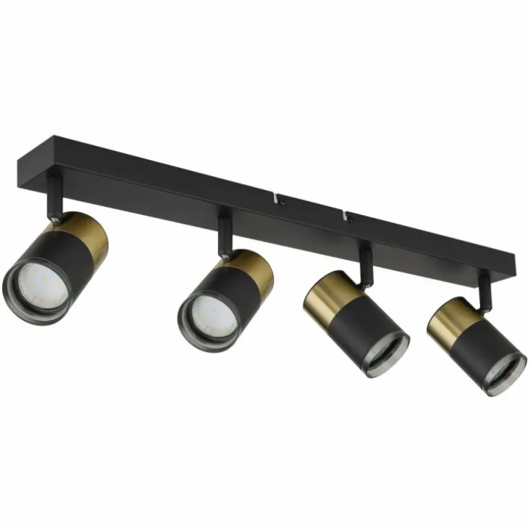 Brisbon Plafonnier, Spot de plafond, Applique murale, Spot mural Luminaires Globo Lighting Noir, 4 lumières