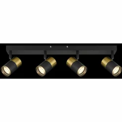 Brisbon Plafonnier, Spot de plafond, Applique murale, Spot mural Luminaires Globo Lighting Noir, 4 lumières