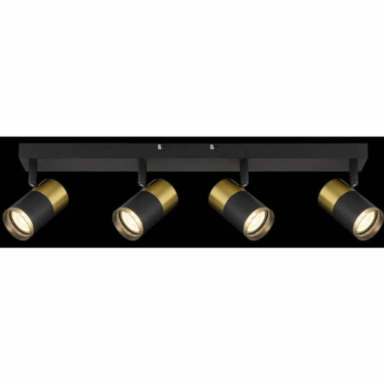 Brisbon Plafonnier, Spot de plafond, Applique murale, Spot mural Luminaires Globo Lighting Noir, 4 lumières