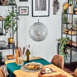 Brona Suspension, Boule lumineuse, Suspension Argenté, 1 lumière