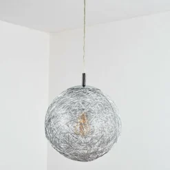 Brona Suspension, Boule lumineuse, Suspension Argenté, 1 lumière