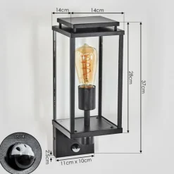 Cadafaes Lampe murale d´extérieur Noir, 1 lumière, Détecteur de mouvement